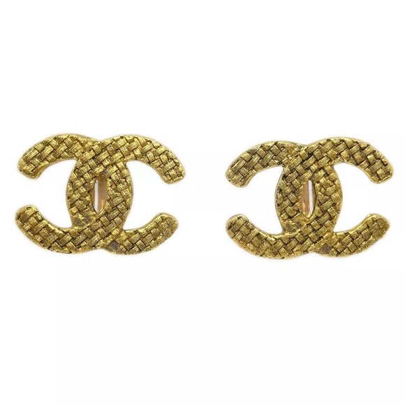 Chanel Gold CC Earrings Clip-On - Picture 2 of 5
